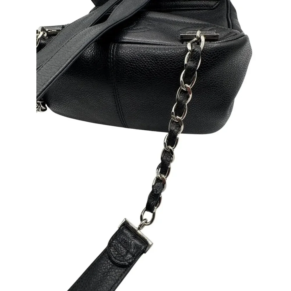 Chanel 1996-1997 Black Caviar Triple CC Backpack - Silver Hardware *RARE*